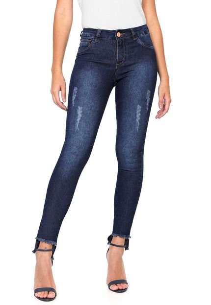 Calça Jeans GRIFLE COMPANY Skinny Destroyed Azul-marinho - Marca GRIFLE COMPANY
