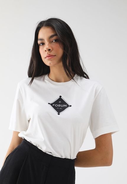 Camiseta Forum Reta Logo Off-White - Marca Forum