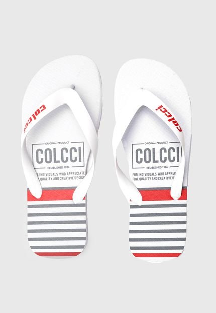 Chinelo Colcci Logo Branco/Vermelho - Marca Colcci