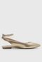 Sapatilha Slingback de Couro Jorge Bischoff Metalizada Dourada - Marca Jorge Bischoff