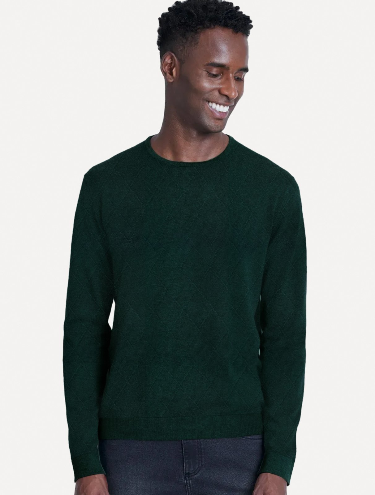 Suéter Aramis Masculino Tricot Crewneck Jacquard Verde Escuro - Marca Aramis