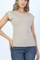 Blusa Canelada Areia P Gazzy - Marca Gazzy