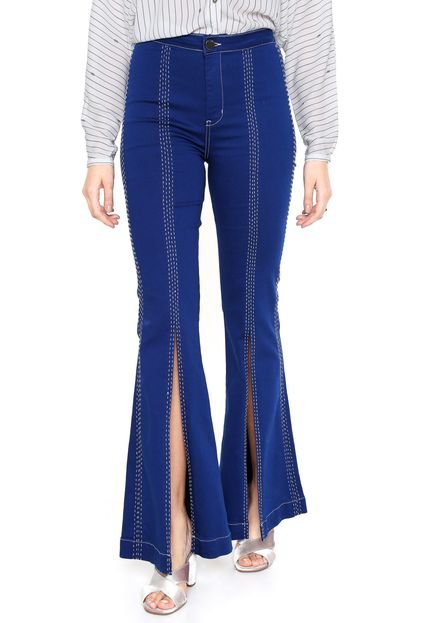 Calça Jeans Forum Flare Fendas Azul - Marca Forum