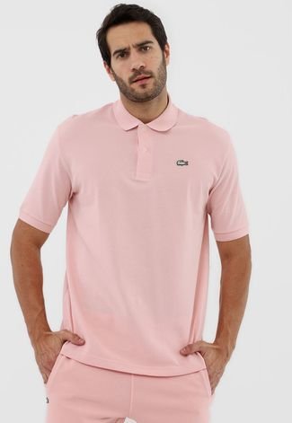 Camisa Polo Lacoste L VE Reta Logo Rosa Compre Agora Dafiti Brasil