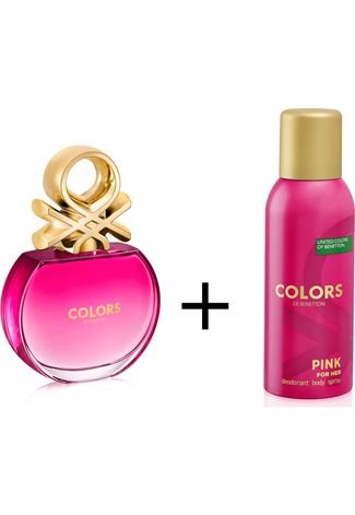 Kit Perfume 2 pçs Colors Pink Her 80ml