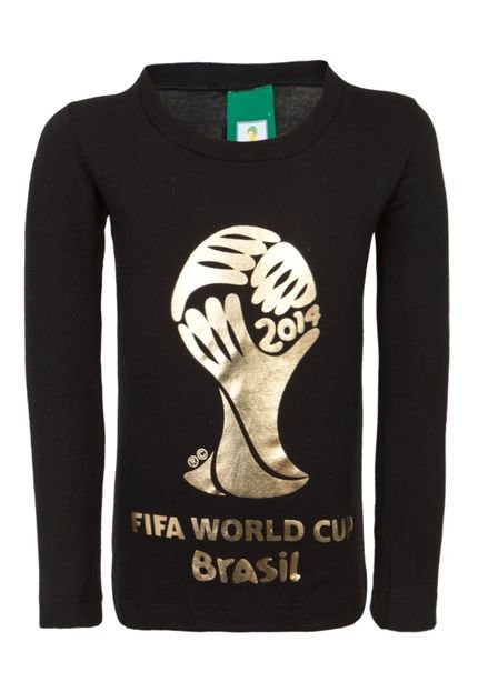 Camiseta Licenciados Copa do Mundo Fifa Ouro Infantil Preta - Marca Licenciados Copa do Mundo