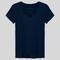 Camiseta Viscose Stretch Feminina Gola V Azul - Marca Basicamente.