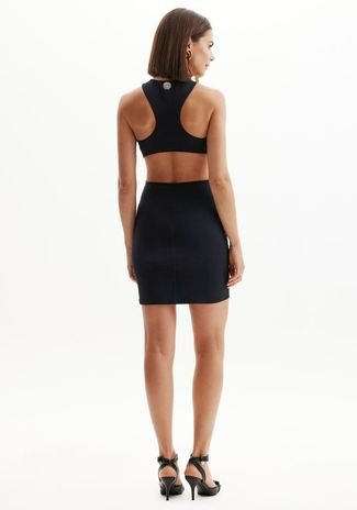 Vestido Curto Justo Cut Out Sport Easy