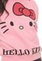 Moletom Flanelado Fechado Cativa Hello Kitty Estampado Rosa - Marca Cativa Hello Kitty