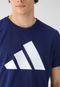 Camiseta adidas Performance Reta 3 Stripes Azul Marinho - Marca adidas Performance