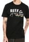 Camiseta Reef Lettering Rasta Preta - Marca Reef
