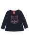 Camiseta Kyly Menina Gatinho Preta - Marca Kyly