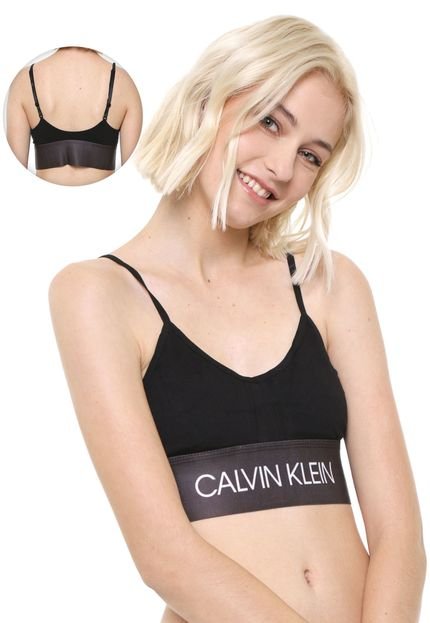 Top Calvin Klein Underwear Triângulo Maxi Logo Preto - Marca Calvin Klein Underwear