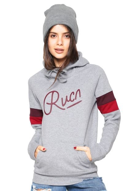 Moletom Flanelado Fechado RVCA Mowgli Cinza - Marca RVCA