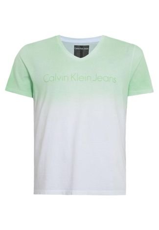 Camiseta Calvin Klein Jeans Basic Jateado Branca - Compre Agora