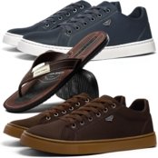 Kit 2 Tênis Masculino Casual Sapatênis Skateboard Conforto Com Chinela Danper - Marca Sapatofran