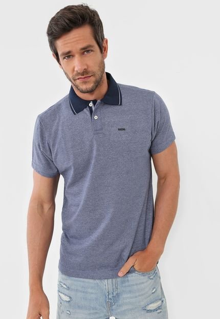 Camisa Polo Fatal Reta Frisos Azul - Marca Fatal