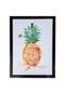 Placa Decorativa Tela Tela Com Moldura Pineapple Laranja 30 X 2,5 X 40 Cm Urban - Marca Urban