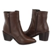 Bota Couro Bico Fino Cano Curto Chocolate Tellini Store - Marca TELLINI STORE