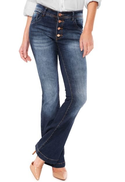 Calça Jeans Disparate Flare Botões Azul - Marca Disparate