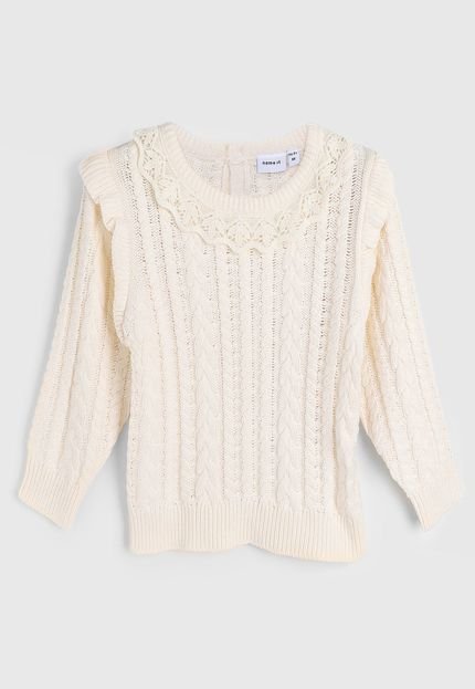 Suéter Name It Tricot Off-White - Marca Name It