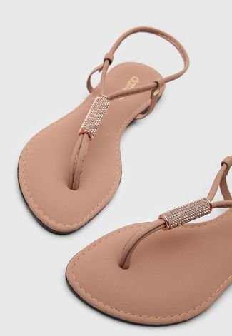 Sandália Dafiti Shoes Amarração Strass Nude - Compre Agora