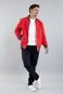 Jaqueta Masculina Bomber em Nylon na Cor Vermelha com Zíper e Bolsos Casual - Marca Dialogo Jeans
