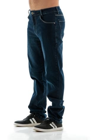 Calça Jeans Masculina Arauto 3 Agulhas Confort Azul Escuro