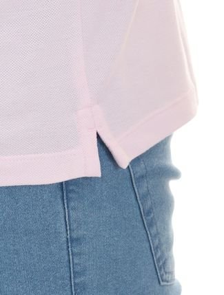 Polo Reserva Masculina Pima Cotton Piquet Contrast Collar Rosa Claro