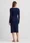 Vestido Lauren Ralph Lauren Midi Ripada Azul-Marinho - Marca Lauren Ralph Lauren