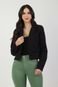 Blazer Sarja Cropped Preto M Gazzy - Marca Gazzy