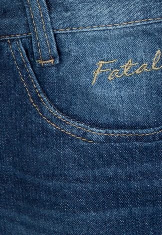 Bermuda Jeans Fatal Bordado Azul