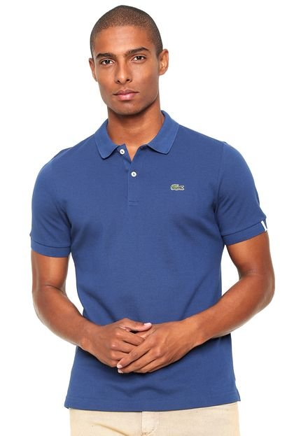 Camisa Polo Lacoste L!VE Logo Azul-Marinho - Marca Lacoste