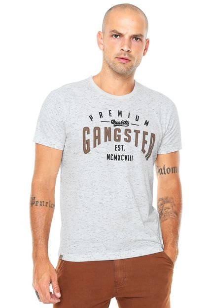 Camiseta Gangster Estampada Bege/Preta - Marca Gangster
