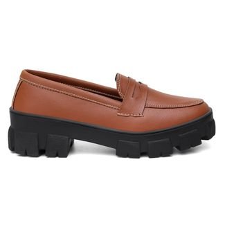 Mocassim Feminino Oxford Tratorado Caramelo