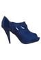 Ankle Boot Beira Rio Meia-Pata Embutida Fivela Azul - Marca Beira Rio