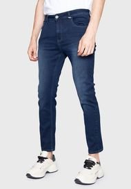 Jeans Ellus Blue Storm Skinny Cropped Tiro Medio Cinco Bolsillos Azul - Calce Skinny