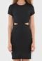 Vestido FiveBlu Curto Canelado Preto - Marca FiveBlu