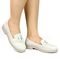 Sapato Feminino Mocassim Tratorado Donatella Shoes Bico Redondo Confort Off White Loafer Argola - Marca Donatella Shoes