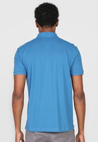 Camisa Polo Ellus Reta Bordado Azul