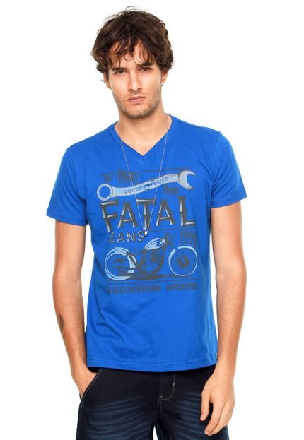 Camiseta Fatal Slim Azul - Marca Fatal Surf