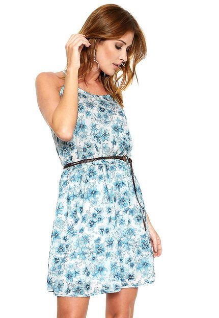 Vestido Enfim Curto Floral Azul - Marca Enfim