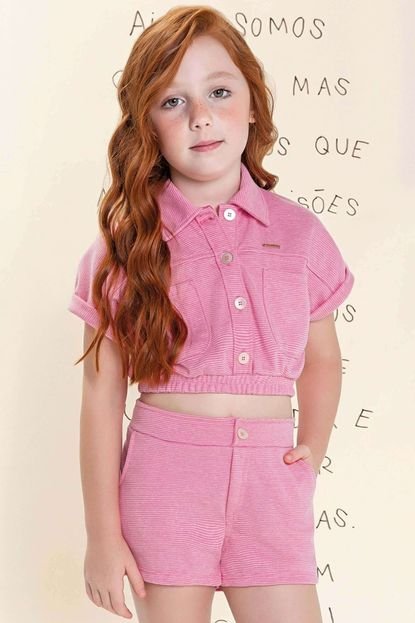 Conjunto Infantil Menina Modelagem Diferenciada Colorittá Rosa - Marca Colorittá