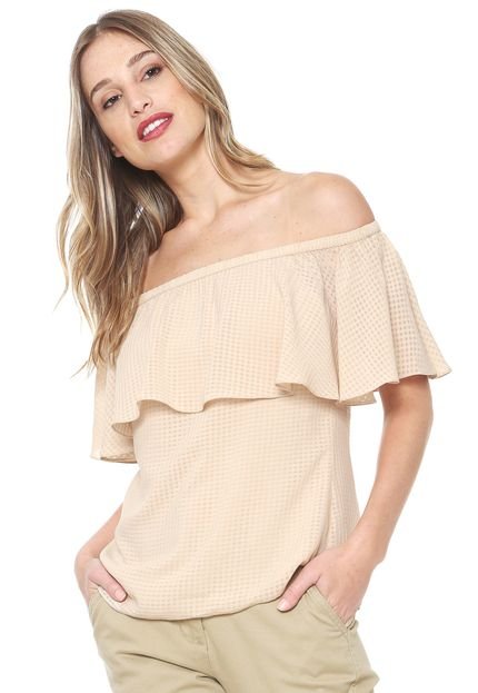 Blusa MOB Ombro a Ombro Bege - Marca MOB