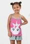 Baby Doll Infantil Pijama Feminino Curto Estampa Unicórnio Rosa RLC Modas - Marca RLC Modas