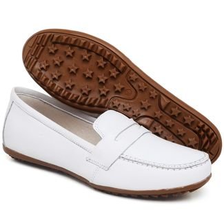 Sapato Mocassim Calçado Feminino Confort 512 Branco