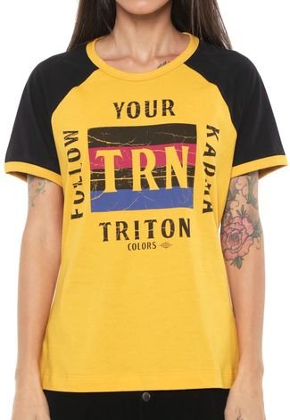 Camiseta Triton Estampada Amarela