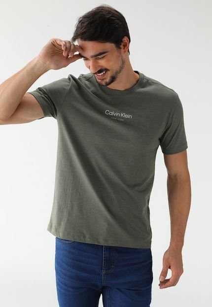Camiseta Calvin Klein Reta Logo Verde - Marca Calvin Klein