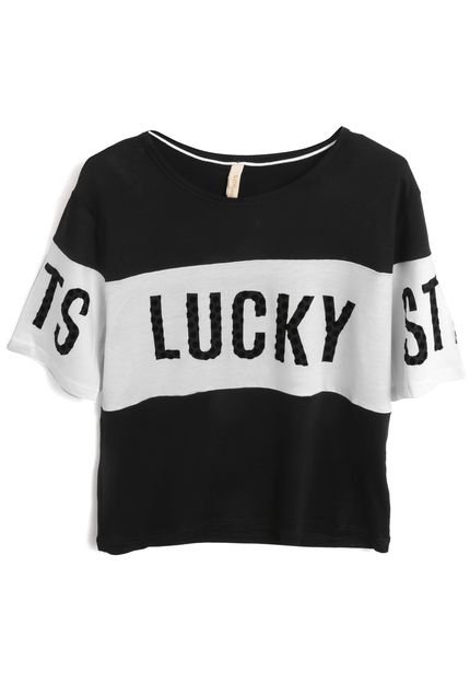 Blusa Lunender Menina Escrita Preta - Marca Lunender