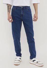 Jeans Hombre Skinny Fit Spandex Liso Azul Oscuro Corona